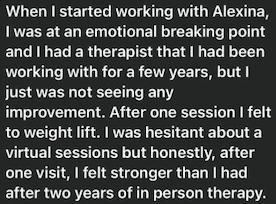 Client testimonial